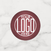 ビジネスロゴつや消しブルゴーニュ会社のパーティーテーブル コンフェッティ (スモール正面)