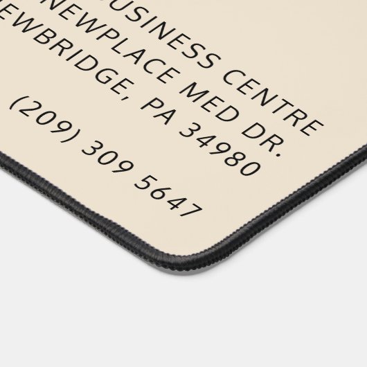 ビジネスロゴとアドレス会社のプロモーションの追加 デスクマット (コーナー)