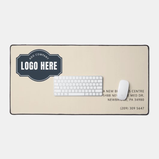 ビジネスロゴとアドレス会社のプロモーションの追加 デスクマット (キーボード&マウス)