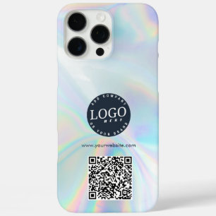 ビジネスロゴとウェブサイトQRコードホログラフィック iPhone 16 PRO MAXケース