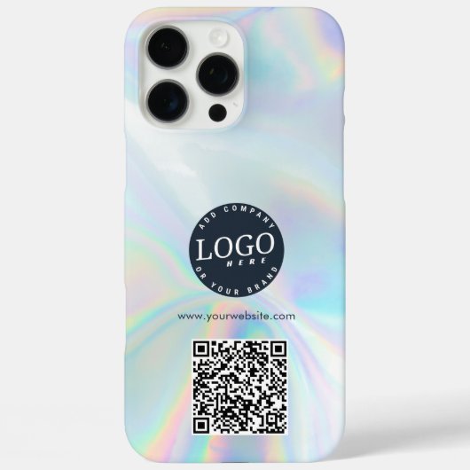 ビジネスロゴとウェブサイトQRコードホログラフィック Case-Mate iPhoneケース (裏面)