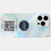 ビジネスロゴとウェブサイトQRコードホログラフィック Case-Mate iPhoneケース (裏面 (横))