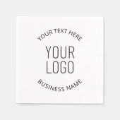ビジネスロゴとカスタマイズ可能なメッセージ スタンダードカクテルナプキン (正面)