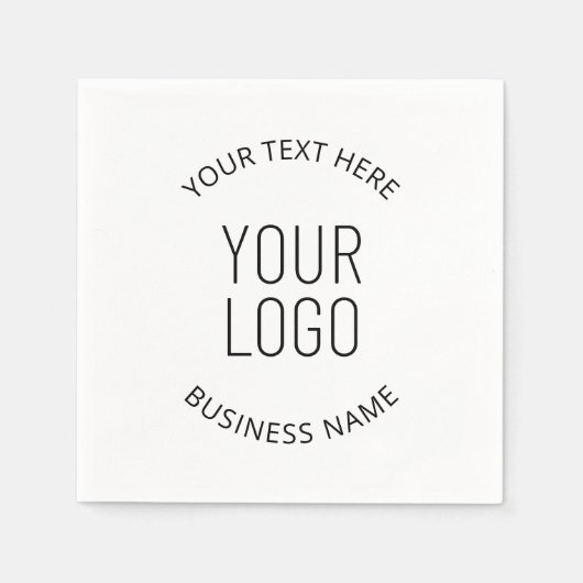 ビジネスロゴとカスタマイズ可能なメッセージ スタンダードカクテルナプキン (正面)