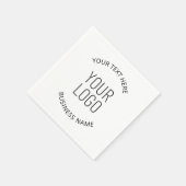 ビジネスロゴとカスタマイズ可能なメッセージ スタンダードカクテルナプキン (角)