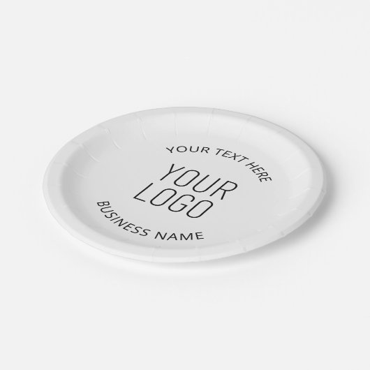 ビジネスロゴとカスタマイズ可能なメッセージ ペーパープレート (アングル)