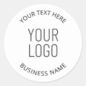 ビジネスロゴとカスタマイズ可能なメッセージ ラウンドシール (正面)
