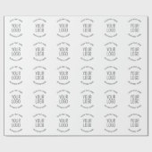 ビジネスロゴとカスタマイズ可能なメッセージ ラッピングペーパー (フラット)