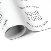 ビジネスロゴとカスタマイズ可能なメッセージ ラッピングペーパー (ロールコーナー)