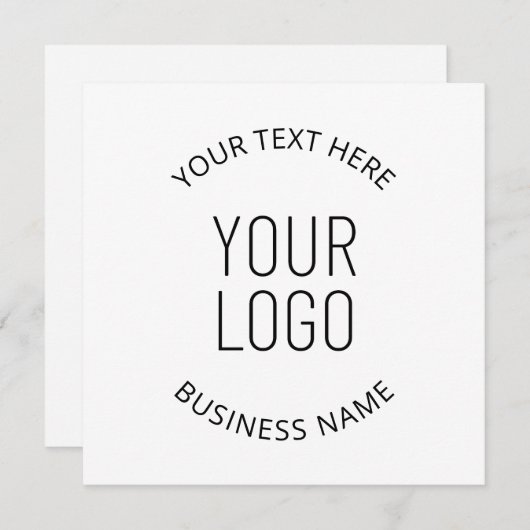 ビジネスロゴとカスタマイズ可能なメッセージ 招待状 (正面/裏面)