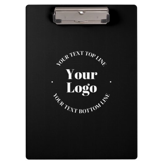 ビジネスロゴとカスタマイズ可能な文字テンプレート クリップボード (正面)