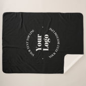 ビジネスロゴとカスタマイズ可能な文字テンプレート シェルパブランケット (正面(横))