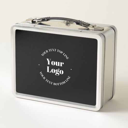 ビジネスロゴとカスタマイズ可能な文字テンプレート メタルランチボックス (裏面)