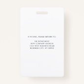 ビジネスロゴとバーコードビジターID バッジ (裏面)