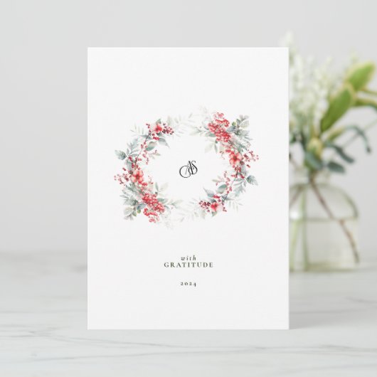 ビジネスロゴとフォトフォトで最も幸せなリース シーズンカード (スタンド正面)