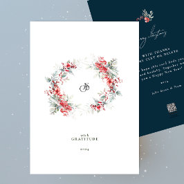 ビジネスロゴとフォトフォトで最も幸せなリース シーズンカード