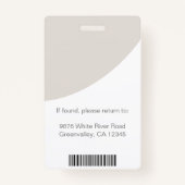 ビジネスロゴとフォトプロフェッショナルIDの追加 バッジ (裏面)