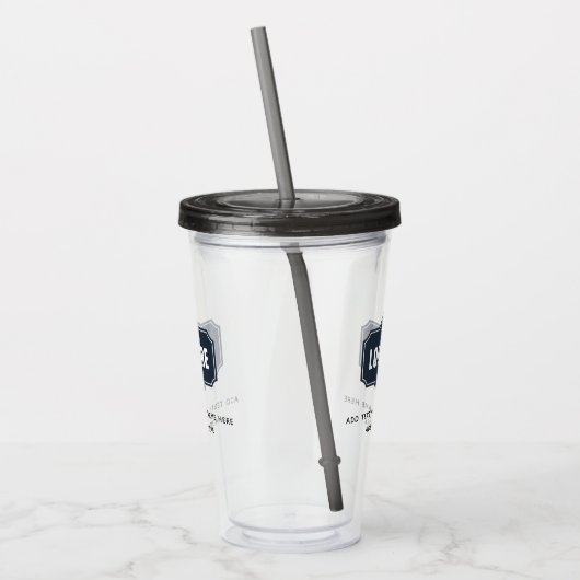 ビジネスロゴと企業のスローガンの追加 アクリルタンブラー (左)