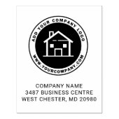 ビジネスロゴと会社の作成 ラバースタンプ (インプリント)