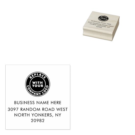 ビジネスロゴと会社の差出人住所 ラバースタンプ (押印)