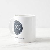 ビジネスロゴと会社のWebサイトのカスタム コーヒーマグカップ (正面左)