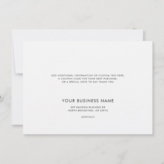 ビジネスロゴと会社のWebサイトのカスタム サンキューカード (裏面)