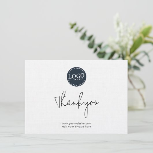 ビジネスロゴと会社のWebサイトのカスタム サンキューカード (スタンド正面)