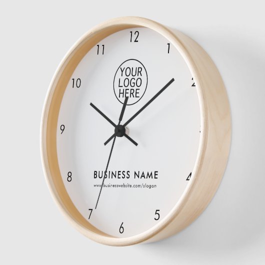 ビジネスロゴと会社のWebサイトのカスタム 壁時計 (傾斜)
