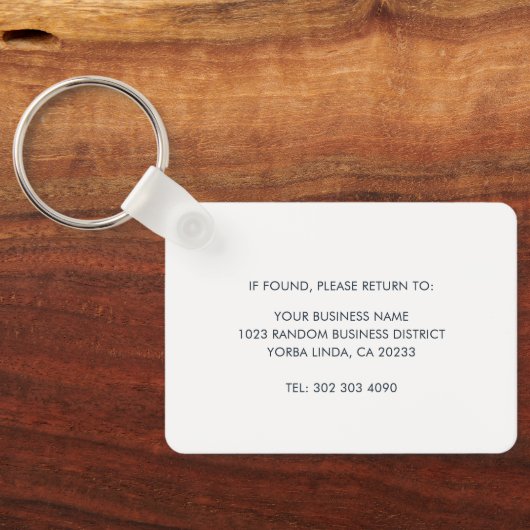 ビジネスロゴと会社のWebサイトの従業員の追加 キーホルダー (裏面)