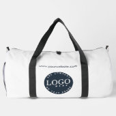 ビジネスロゴと会社のWebサイトの従業員の追加 ダッフルバッグ (裏面)