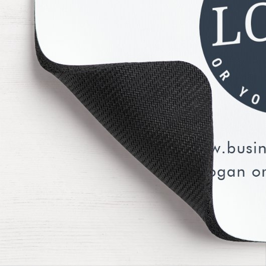 ビジネスロゴと会社のWebサイトの従業員の追加 マウスパッド (コーナー)