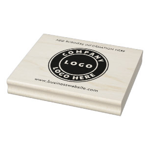 ビジネスロゴと会社のWebサイトの従業員の追加 ラバースタンプ