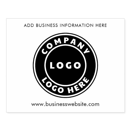 ビジネスロゴと会社のWebサイトの従業員の追加 ラバースタンプ (インプリント)