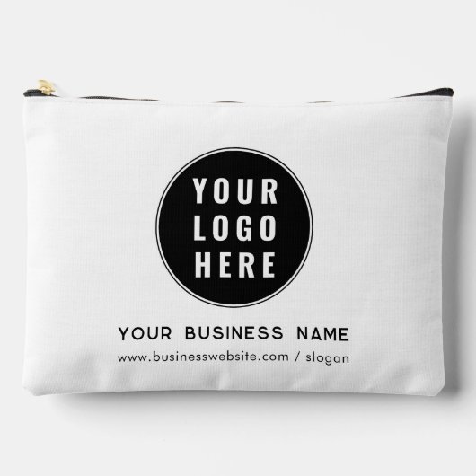 ビジネスロゴと会社のWebサイトの追加カスタム方法 アクセサリーポーチ (正面)