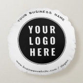 ビジネスロゴと会社のWebサイトの追加カスタム方法 ラウンドクッション (正面)