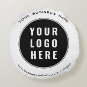 ビジネスロゴと会社のWebサイトの追加カスタム方法 ラウンドクッション (裏面)