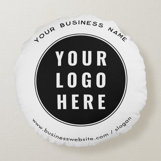 ビジネスロゴと会社のWebサイトの追加カスタム方法 ラウンドクッション (裏面)
