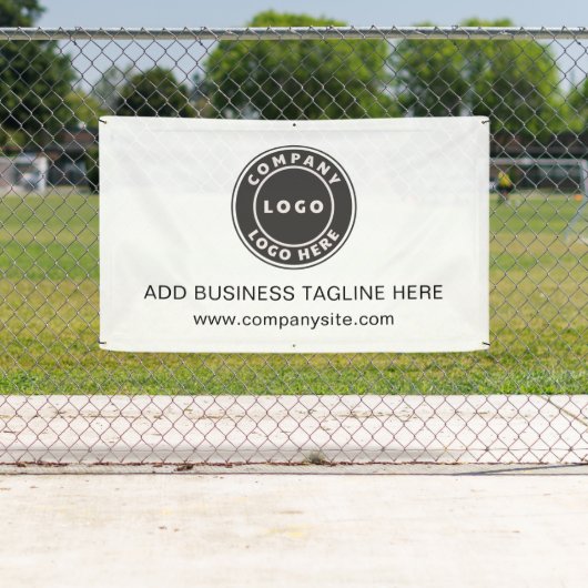 ビジネスロゴと会社のWebサイトの追加 横断幕 (インサイチュ)