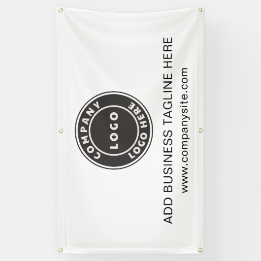 ビジネスロゴと会社のWebサイトの追加 横断幕 (縦)