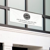 ビジネスロゴと会社のWebサイトの追加 横断幕 (ビルの外側)