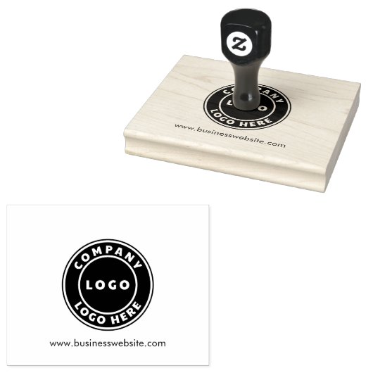 ビジネスロゴと会社のWebサイトのOfficeの追加 ラバースタンプ (押印)