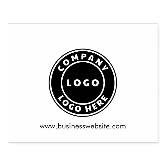 ビジネスロゴと会社のWebサイトのOfficeの追加 ラバースタンプ (インプリント)