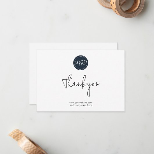 ビジネスロゴと会社のWebサイトを追加いただきありがとうございます ノートカード (正面/裏面インサイチュ)