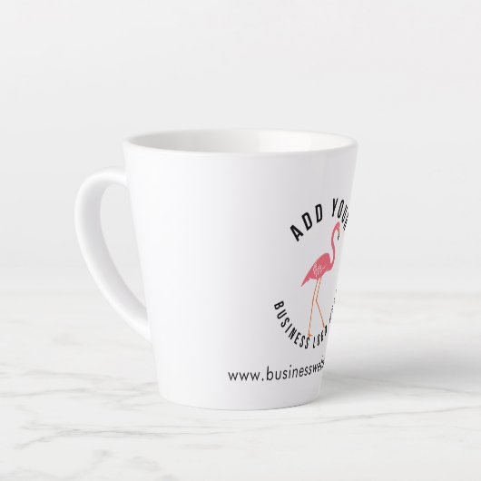 ビジネスロゴと会社のWebサイトアドレスの追加 カフェラテマグ (左アングル)