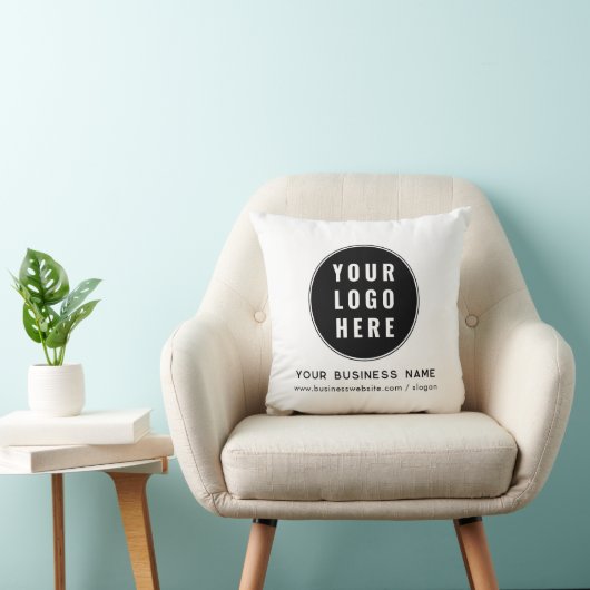 ビジネスロゴと会社のWebサイトアドレスの追加 クッション (椅子)