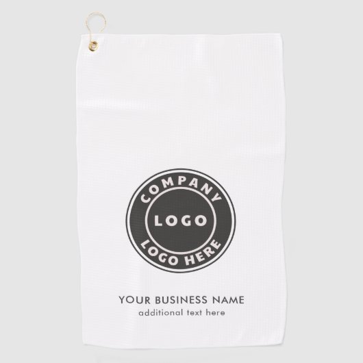 ビジネスロゴと会社のWebサイトプロモーションの追加 ゴルフタオル (正面)