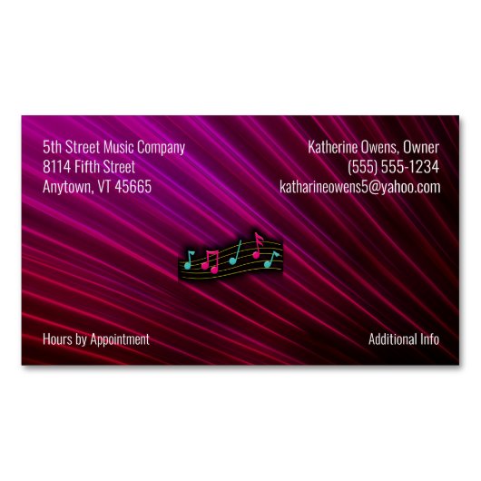 ビジネスロゴと会社情報ネオン マグネット名刺 (正面)