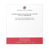 ビジネスロゴと住所のアップロード ノートパッド (正面)