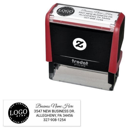 ビジネスロゴと差出人住所の追加 セルフインキングスタンプ (インサイチュ)