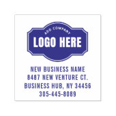 ビジネスロゴと差出人住所電話の追加 セルフインキングスタンプ (デザイン)